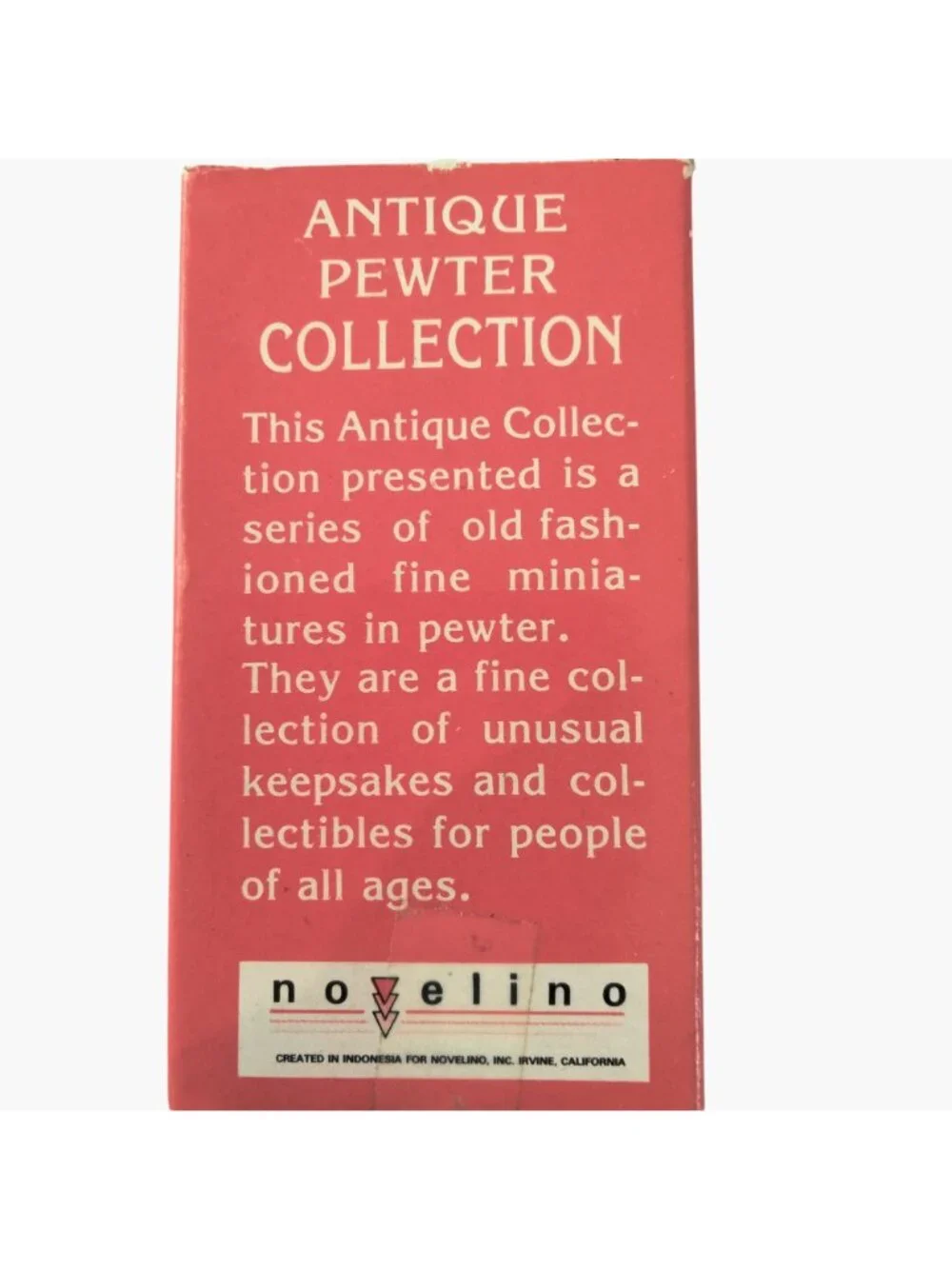 Novelino Antique Pewter Christmas Tree Figurine Original Box Vintage